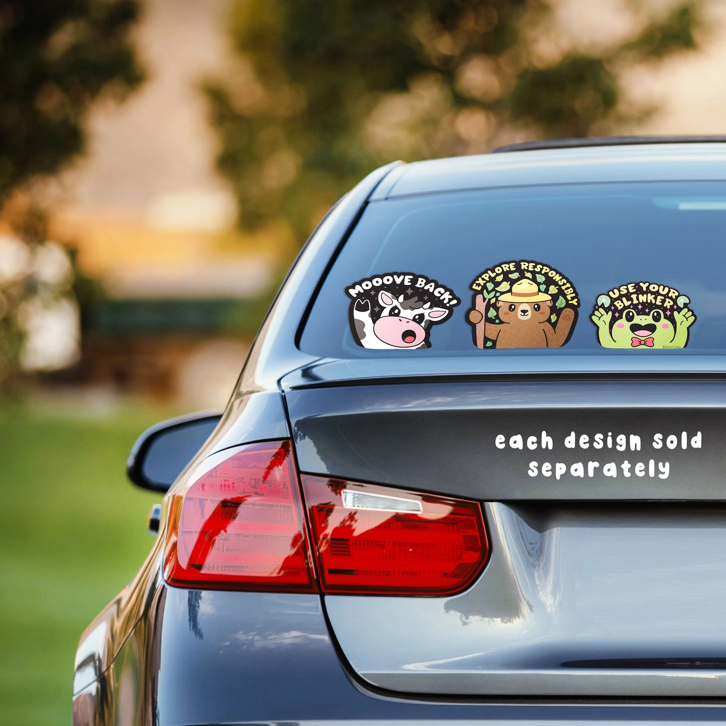 Peek-A-Boo Car Vinyl Sticker - Use Your Blinker Frog
