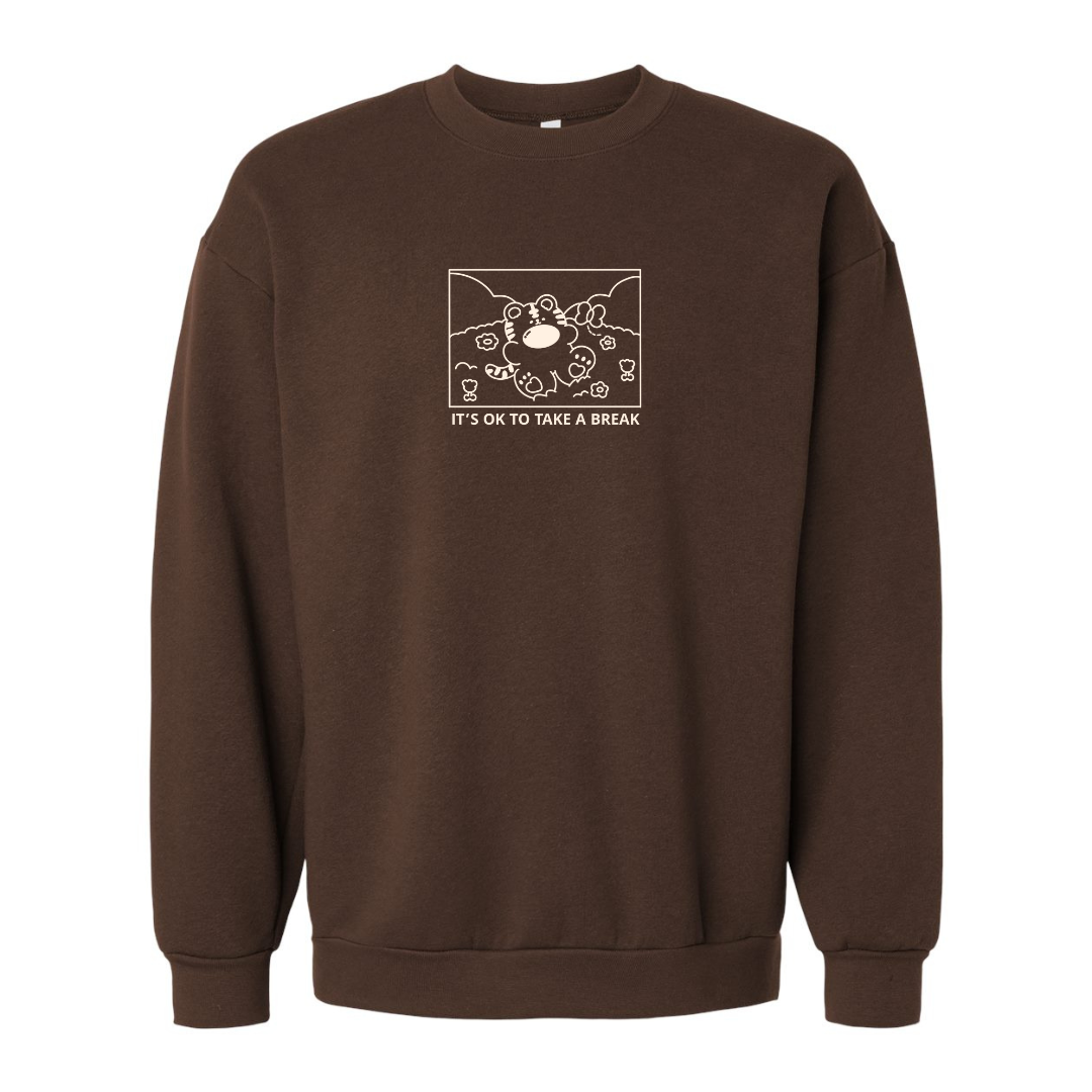 IT'S OK TO TAKE A BREAK Embroidered Crewneck Sweatshirt