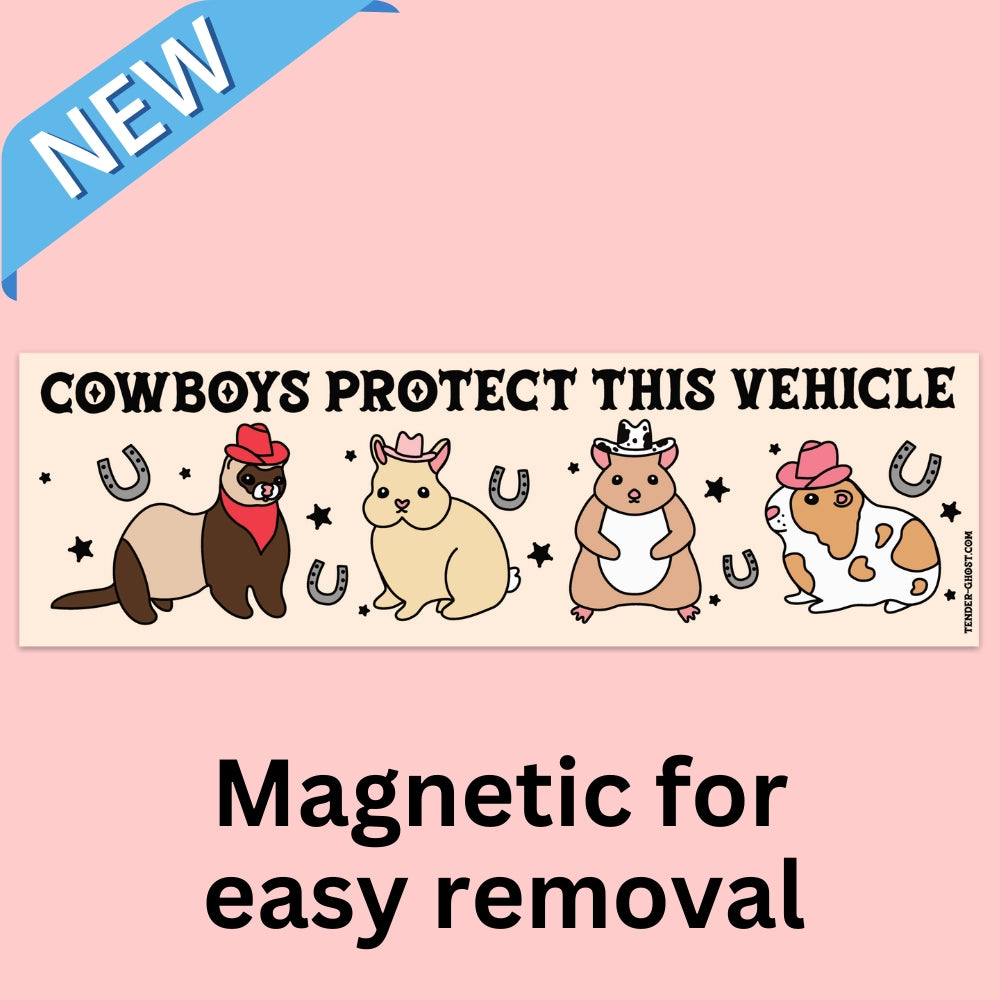 'Cowboys Protect This Vehicle' Bumper Magnet