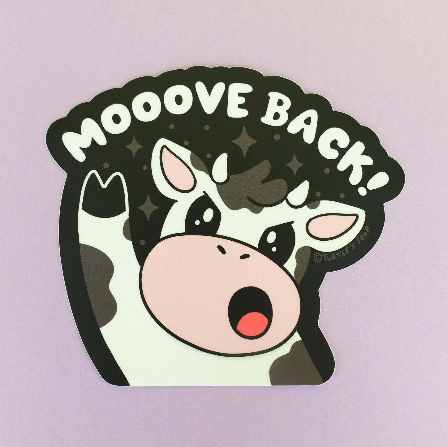 'Mooove Back!' Funny Cow Car Window Sticker | Cute & Aesthetic Vinyl Decal