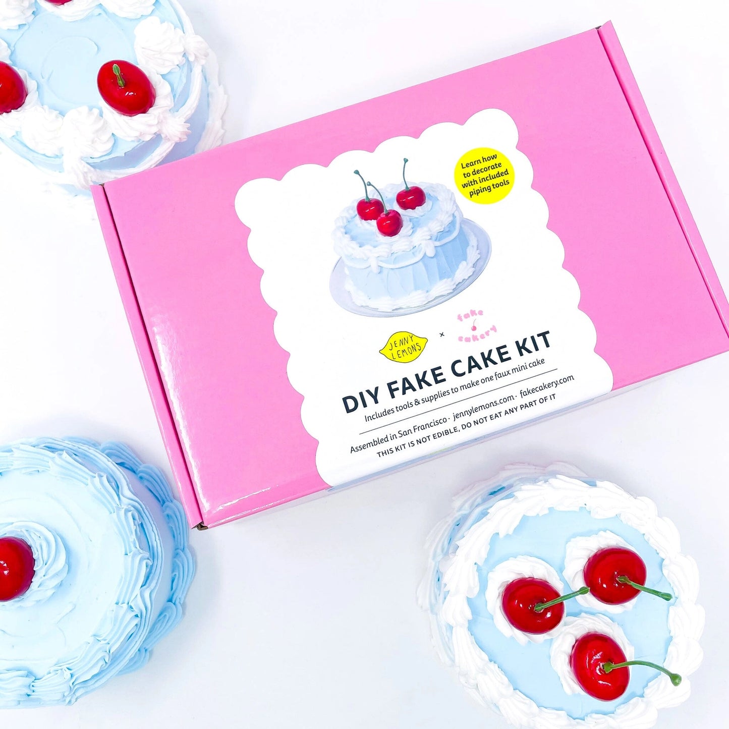 Fake Cake Craft Kit - Blue Cherry