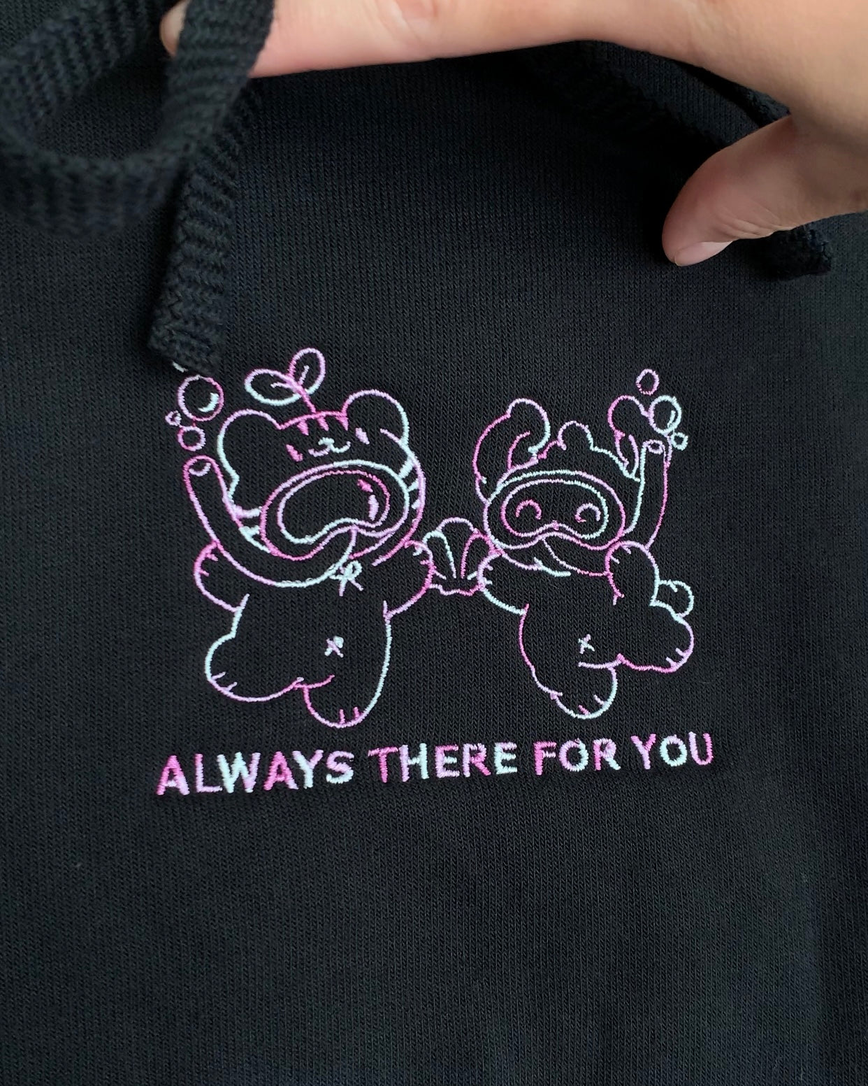 ALWAYS THERE FOR YOU Embroidered Butter Soft Hoodie Sweatshirt - Cropped