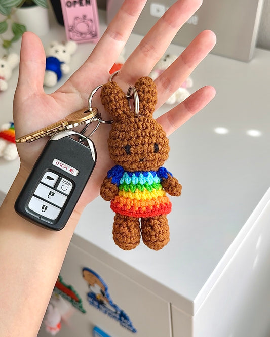 Miffy Crochet Plush Keychains - Rainbow Melanie