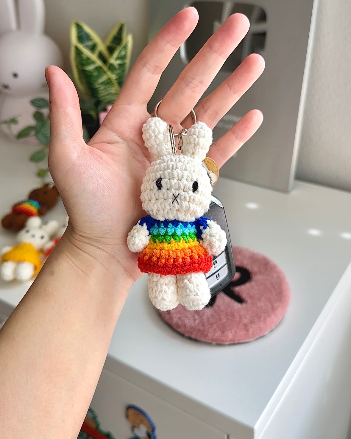 Miffy Crochet Plush Keychains - Rainbow Miffy