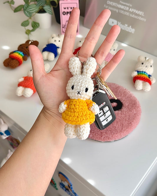 Miffy Crochet Plush Keychains - Yellow