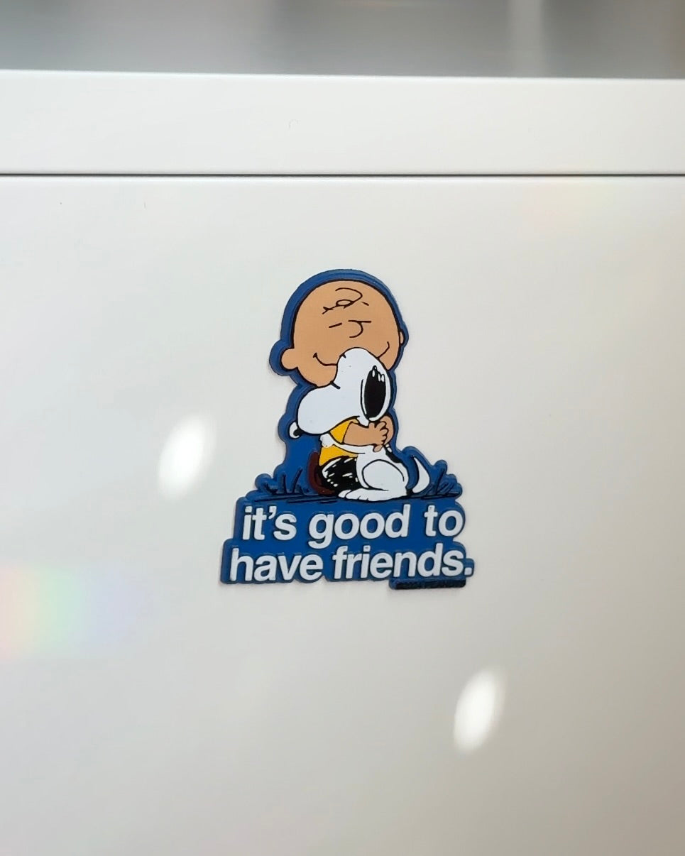 Snoopy Magnet - It's Good to Have Friends (Blue)