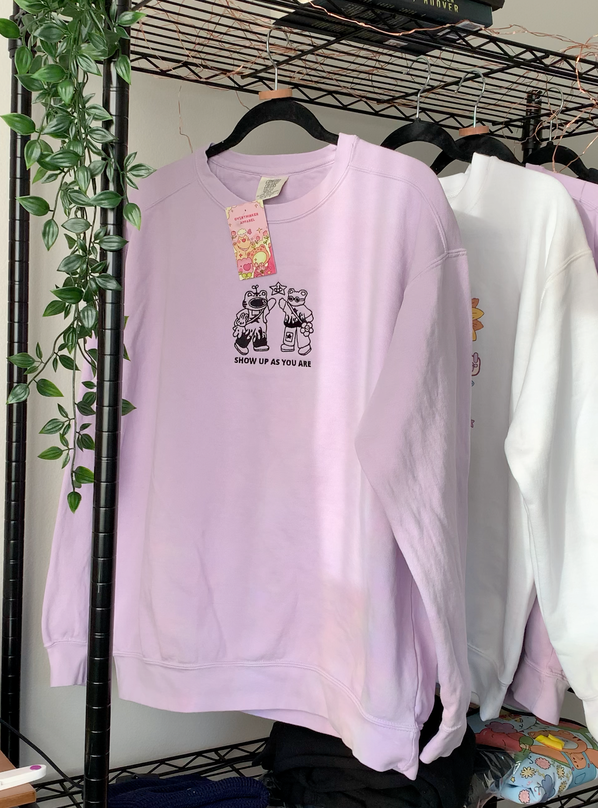 SHOW UP AS YOU ARE Embroidered Crewneck Sweatshirt