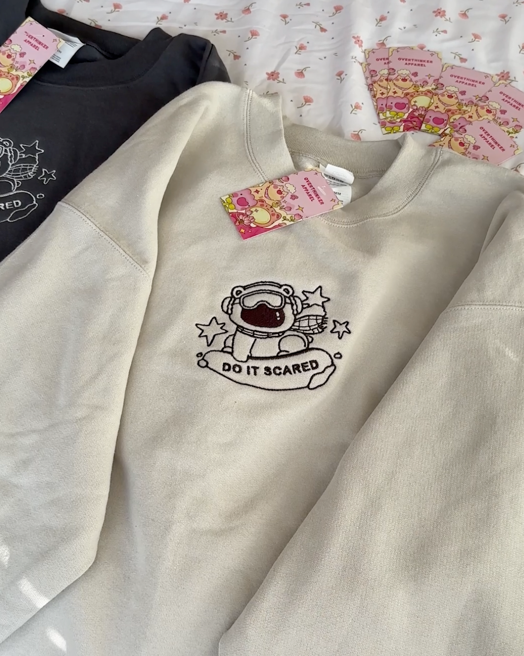 Do It Scared Sweatshirt – Cozy Beige Oversized Crewneck Gift for Courage & Motivation