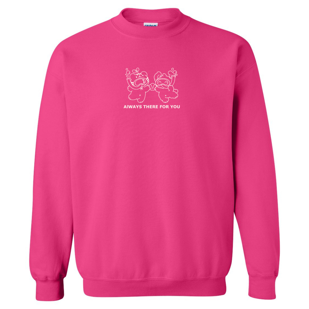 ALWAYS THERE FOR YOU Embroidery Crewneck Sweatshirt