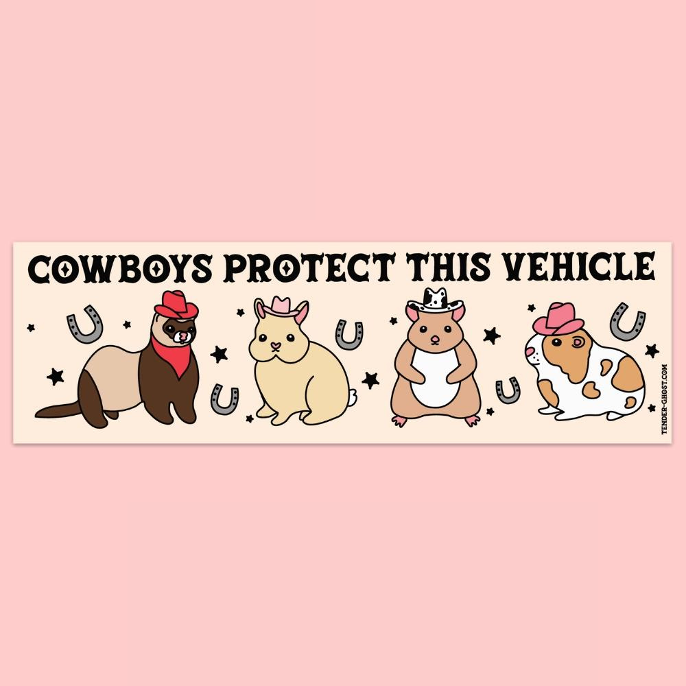 'Cowboys Protect This Vehicle' Bumper Sticker