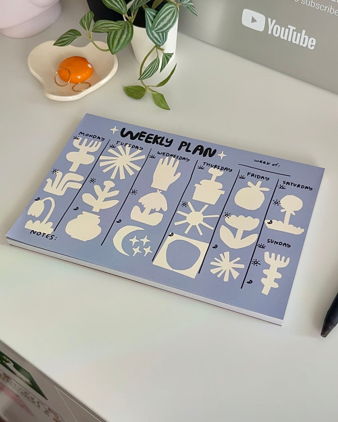 Undated Weekly Planner Notepad | Illustrated 6x9 Desk Pad – OVERTHINKER ...