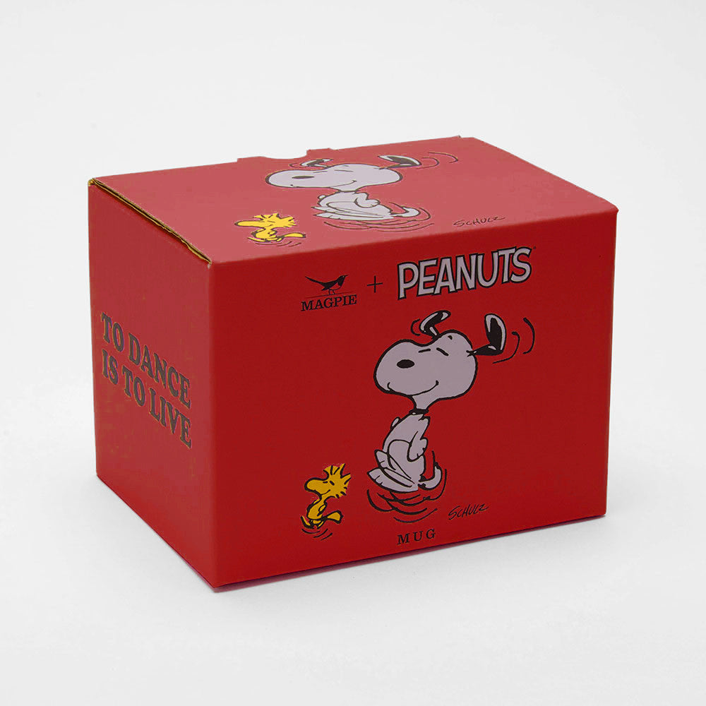 Snoopy “To Dance Is To Live” Mug – Peanuts® Red Handle Fall Coffee Cup (11 oz)