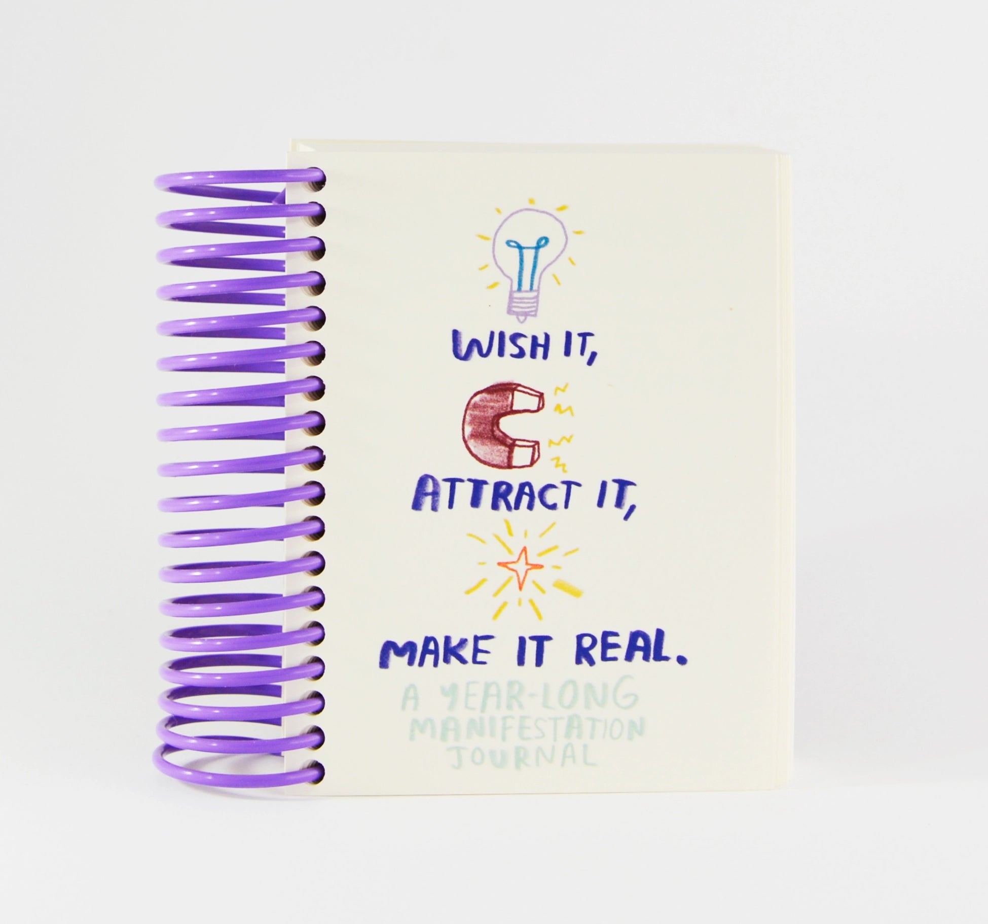 Pocket-sized manifestation journal with risograph cover for affirmations and summer intentions