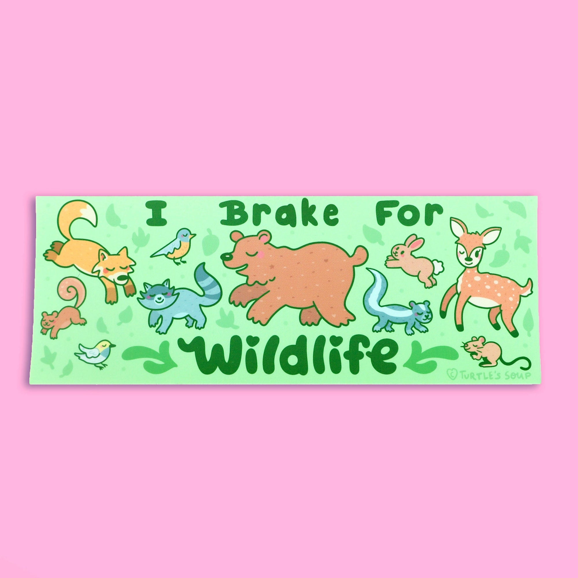 “I Brake for Wildlife” Bumper Sticker – Forest Animal Vinyl Decal for Cars, Coolers & Back-to-School Gear
