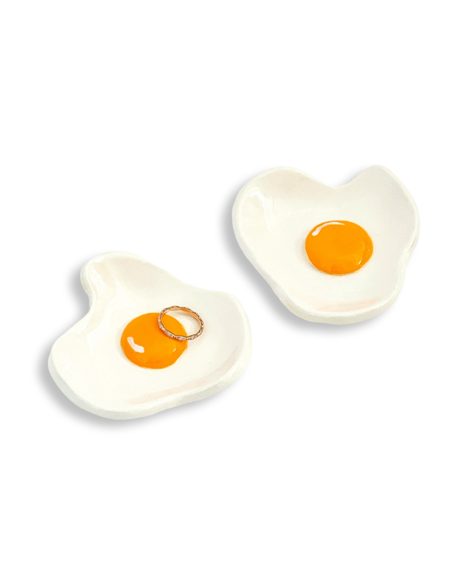 Handmade Ceramic Egg Dish – Cute Jewelry Tray, Spoon Rest & Dorm Desk Catch-All
