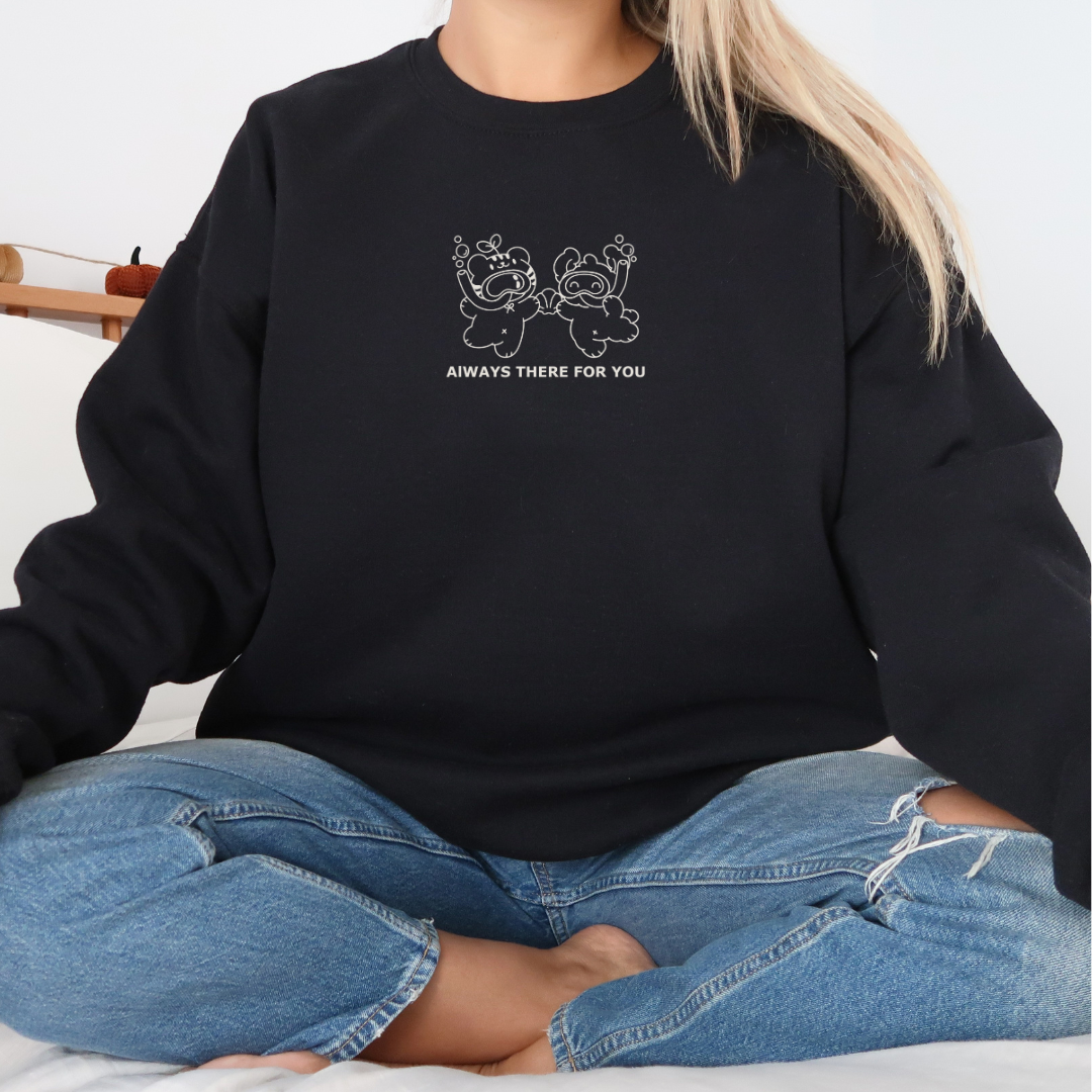 [OOPSIE] ALWAYS THERE FOR YOU Embroidery Crewneck Sweatshirt