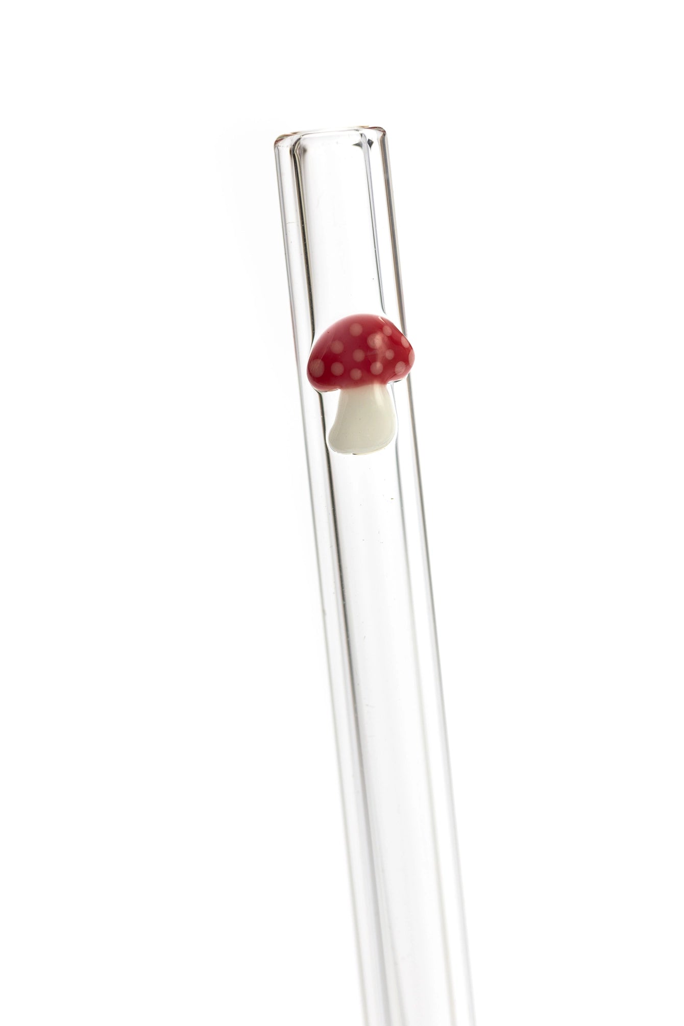 Chunky Smoothie Glass Straw with Cleaning Brush - Mushroom