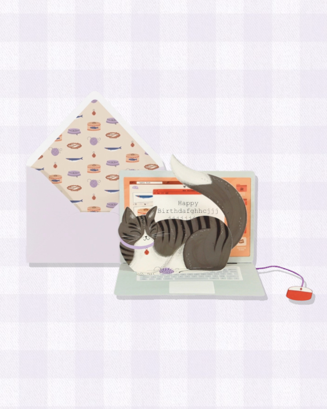 Funny Pop-Up Cat Birthday Card – “Happy Birthdafghhcjjjjjrrrttttt”