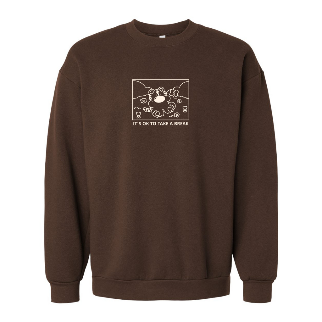 It’s OK to Take a Break Lightweight Embroidered Sweatshirt