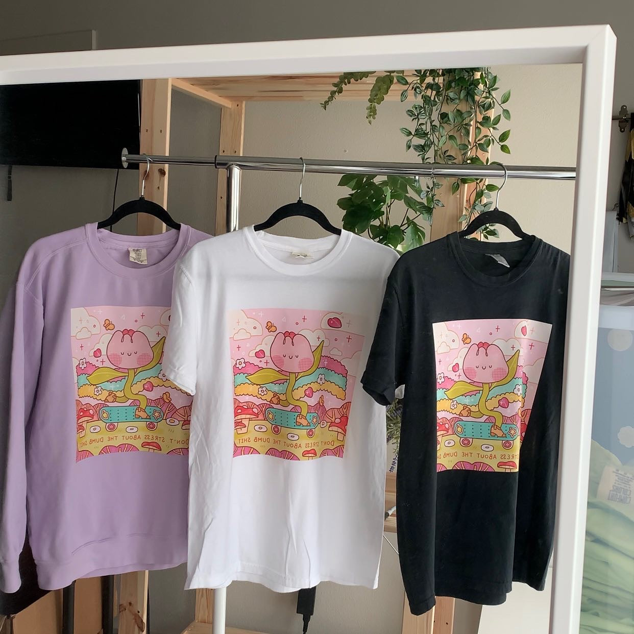 [Studio Sample] Don’t Stress Oversized Lavender Sweatshirt – Soft Girl Summer & Kawaii Vibes