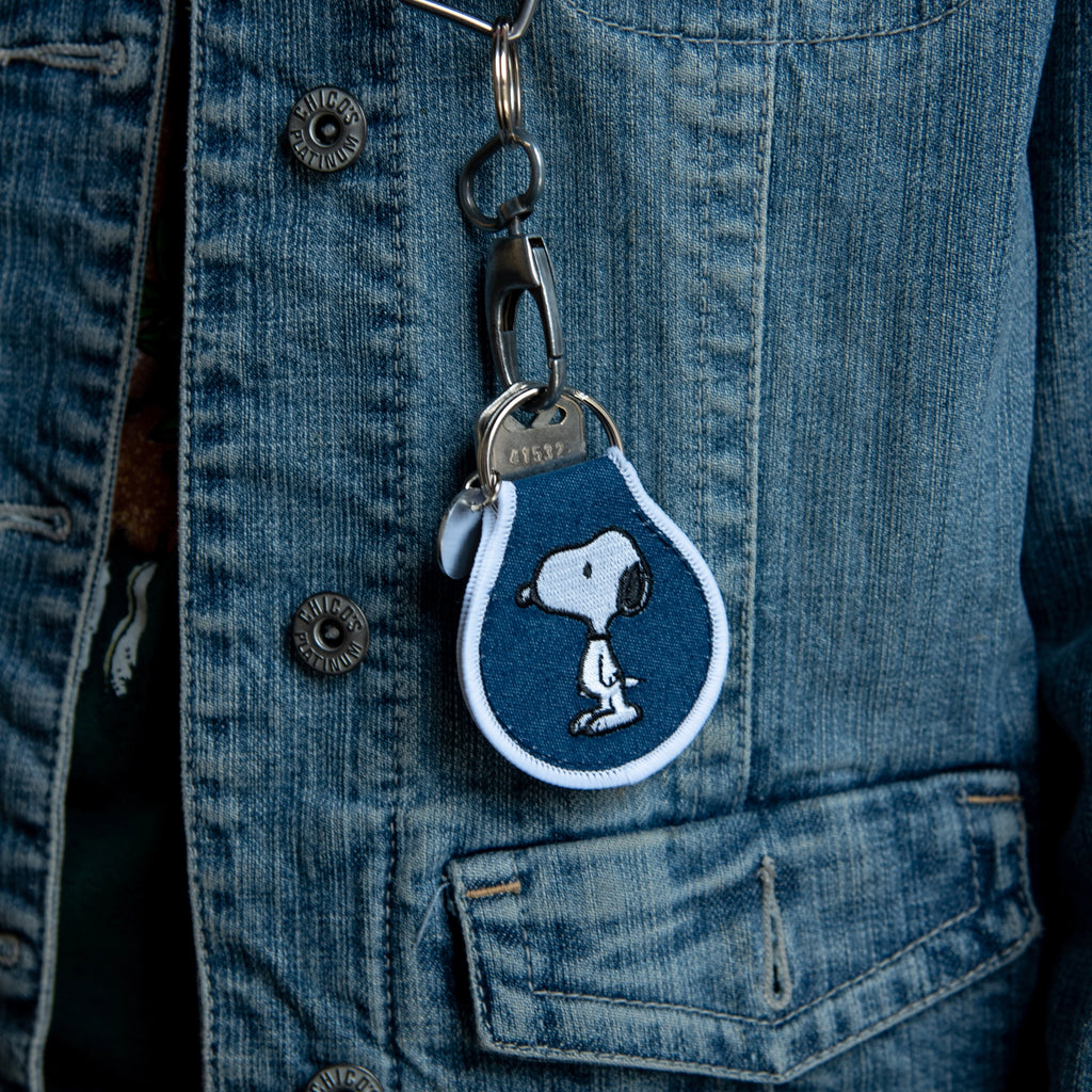 Overthinker Keychains Snoopy Denim Embroidered Keychain – Minimalist Peanuts® – OVERTHINKER ...