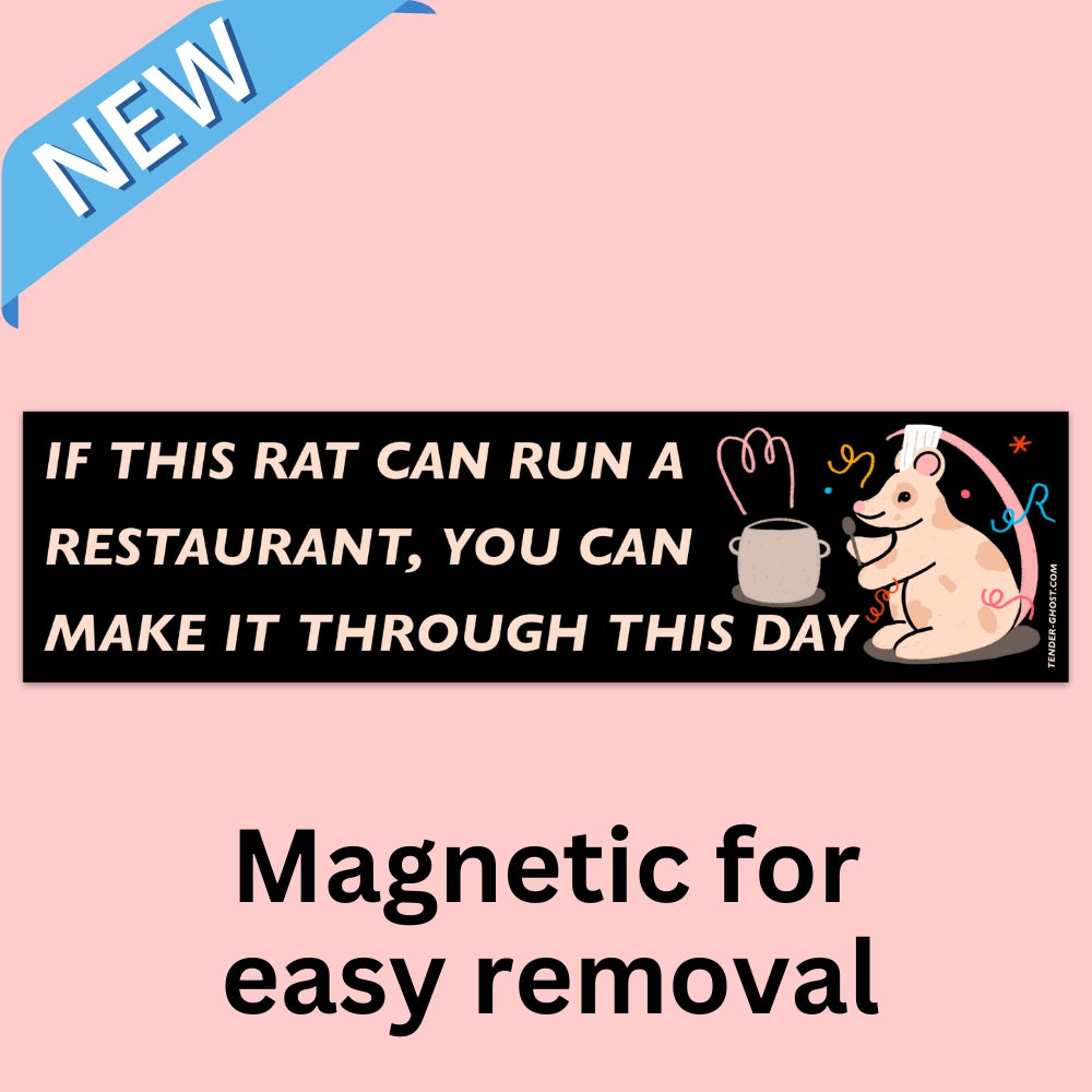 Rat Chef Car Magnet – Funny Dorm Fridge & Locker Decor, Removable Car Bumper Magnet for Back-to-School Motivation