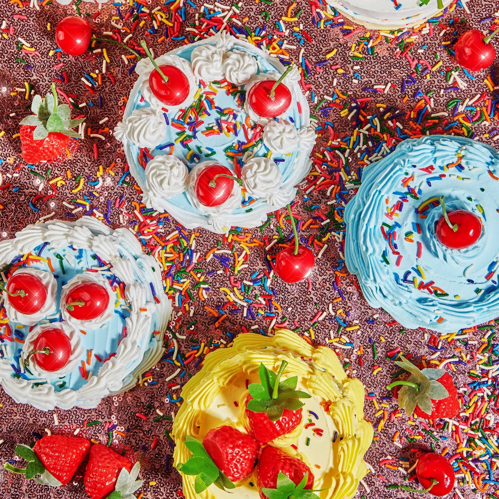 DIY Fake Cake Craft Kit – Strawberry Sprinkle Decor Project for Dorms, Gifts & Shelf Styling