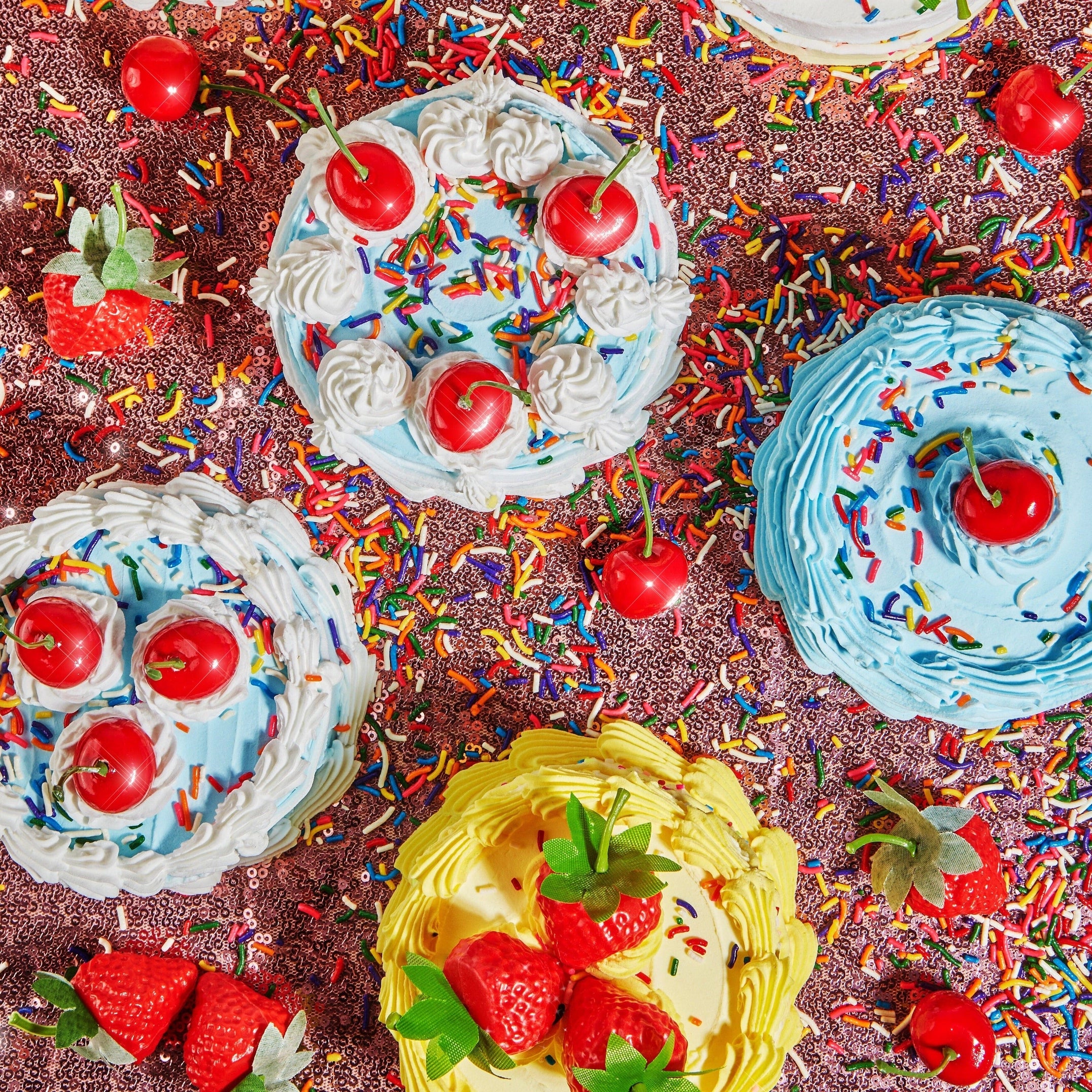 DIY Fake Cake Craft Kit – Strawberry Sprinkle Decor Project for Dorms, Gifts & Shelf Styling
