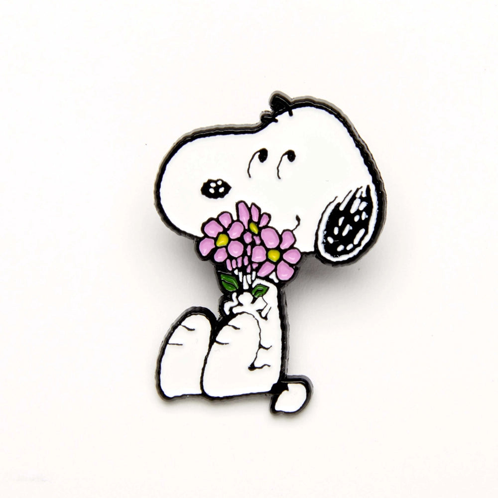 Snoopy Enamel Pin - Flowers