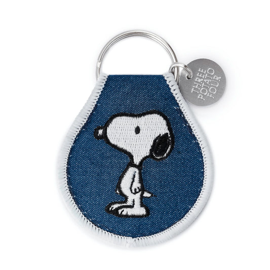 Snoopy Embroidered Keychain – Vintage Patch Style | Peanuts® Official Double-Sided Keychain (Classic Snoopy)