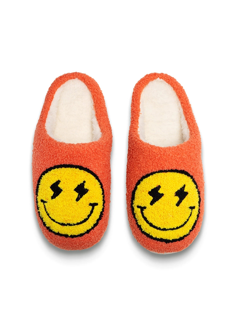 Cozy Smiley Face Slippers – Soft Plush Indoor & Outdoor House Shoes