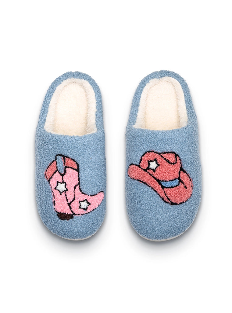 🤠 Cowgirl Cozy Slippers – Rodeo-Inspired Fuzzy Footwear for Western Vibes