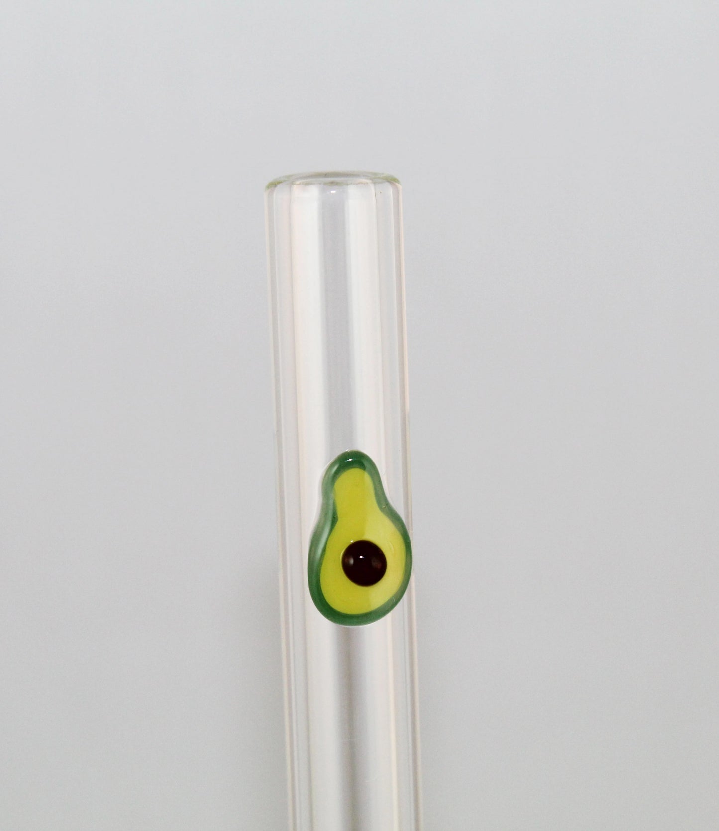 Chunky Smoothie Glass Straw with Cleaning Brush - Avocado