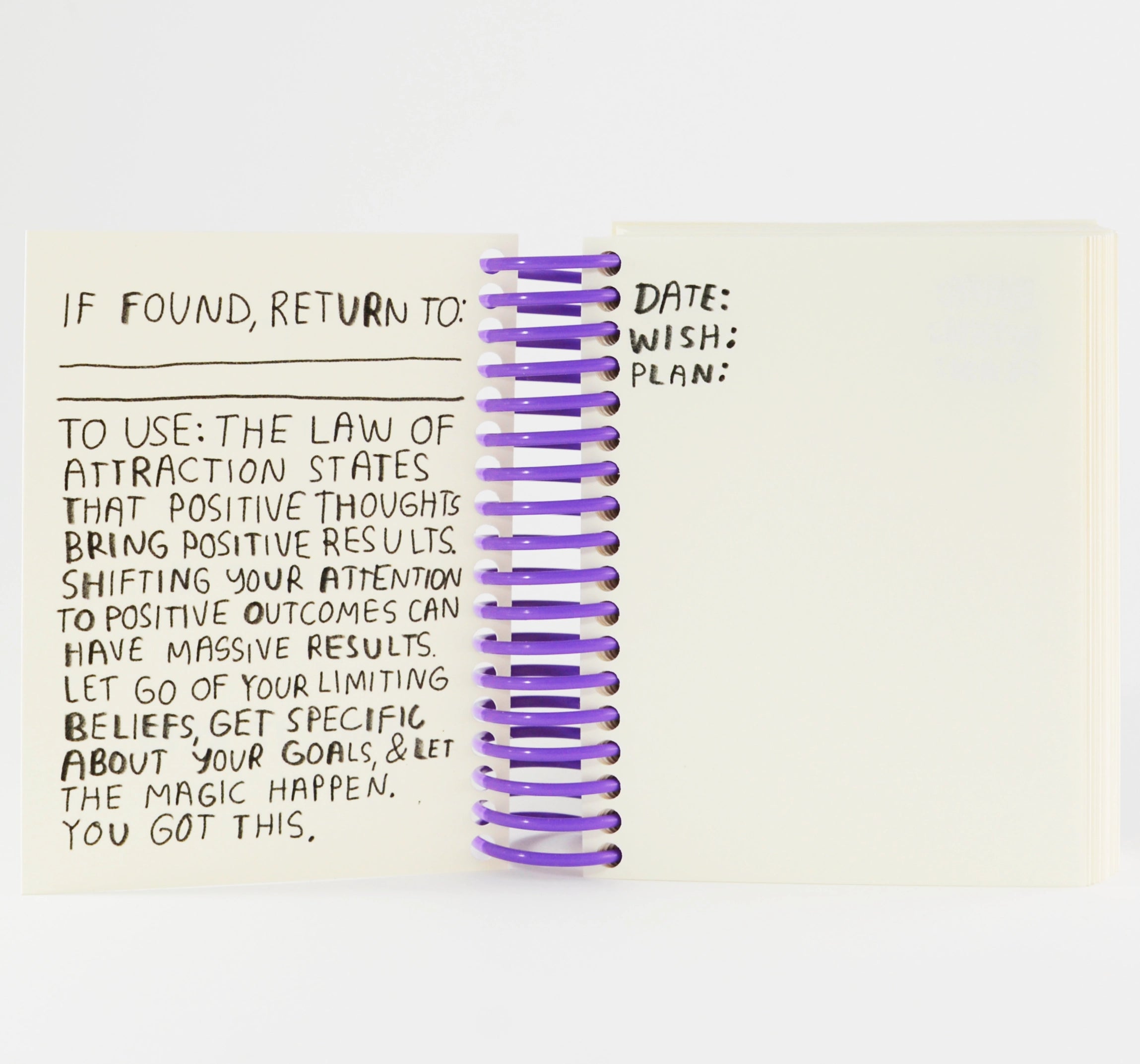 “Wish It, Attract It, Make It Real” Manifestation Journal – Pocket Notebook for Intentions & Dream Life Goals