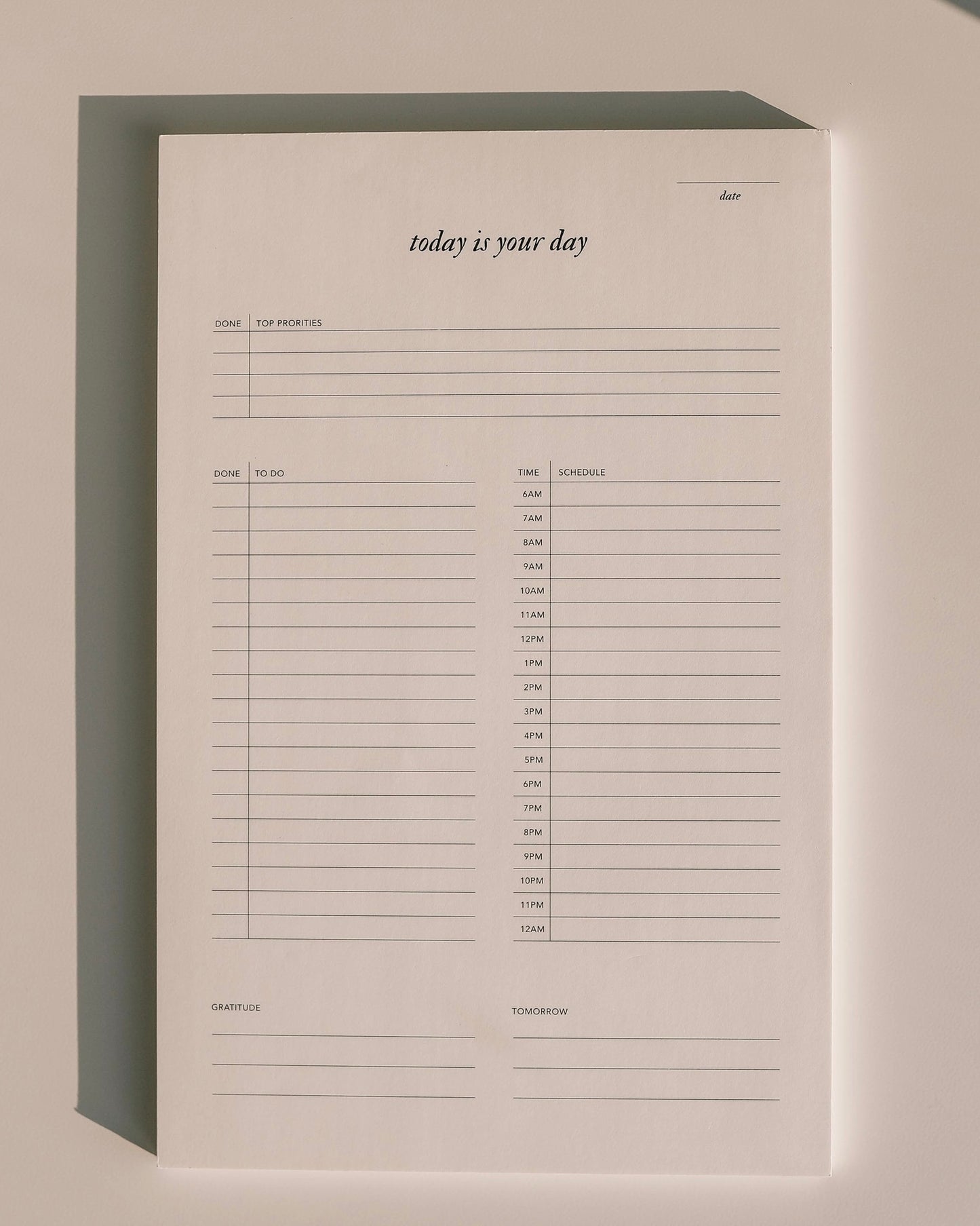 ‘Today Is Your Day’ Daily Notepad