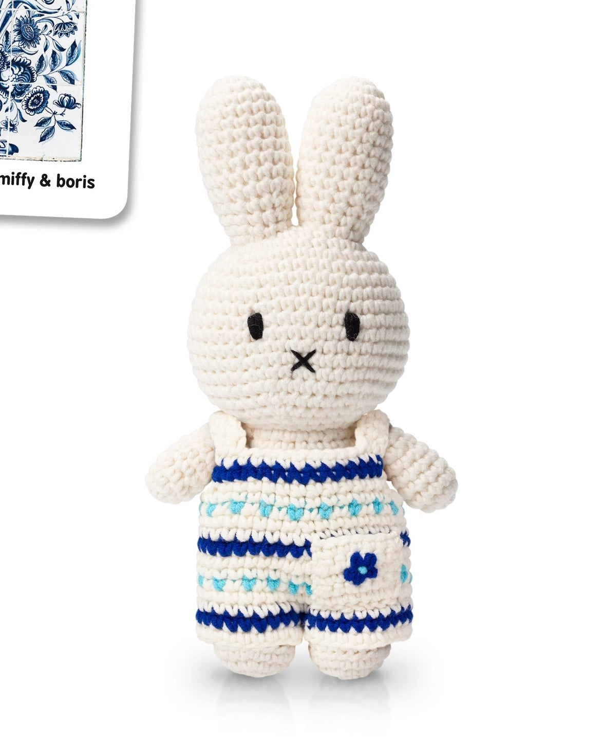 Miffy Crochet Plush Toy -  Delft Blue Floral Jumpsuit