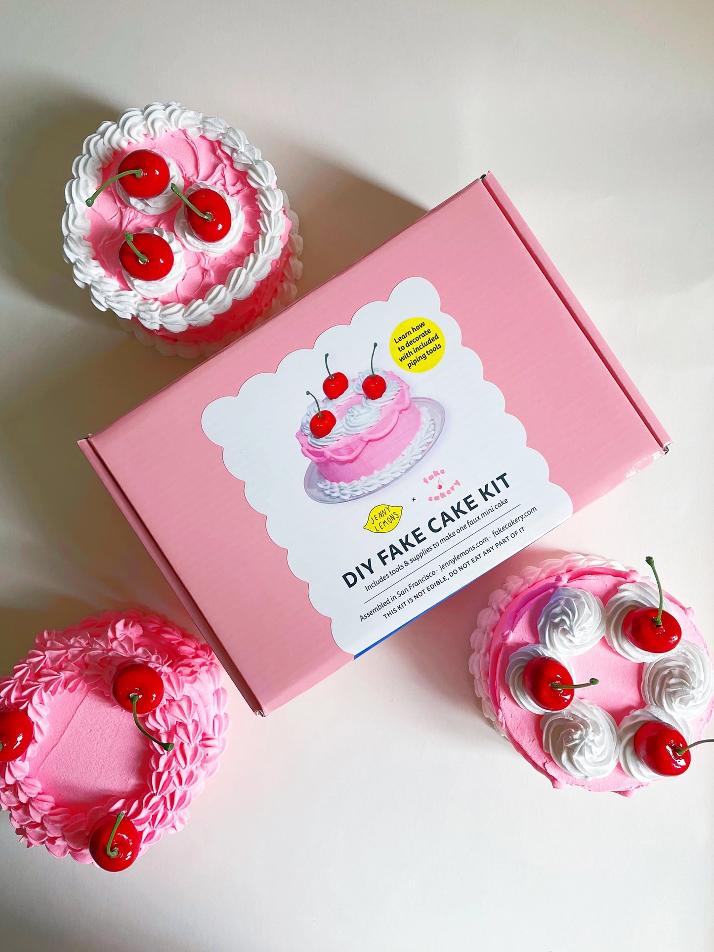 Fake Cake Diy Craft Kit - Pink Cherry