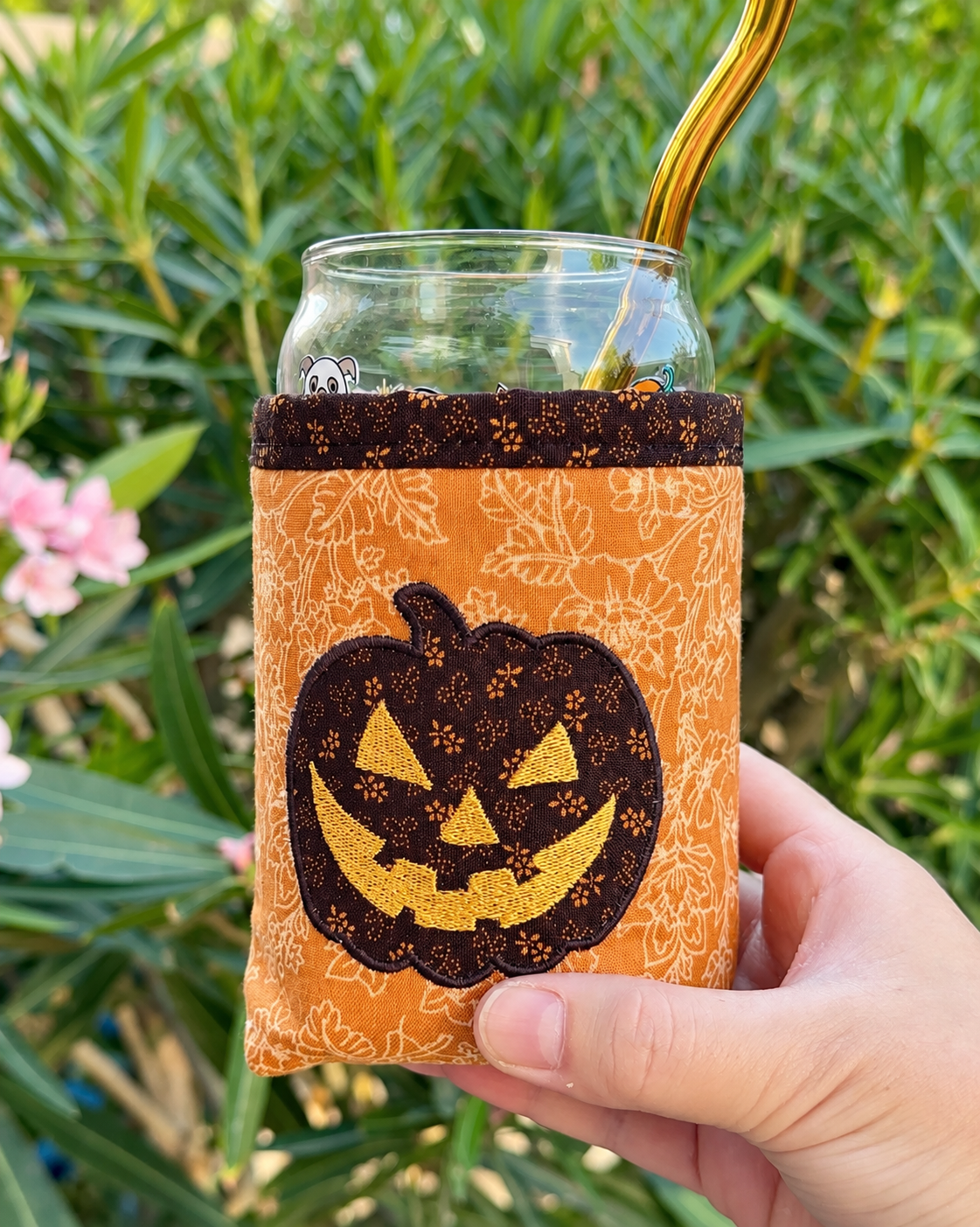 Harvest Pumpkin Iced Coffee Cozy