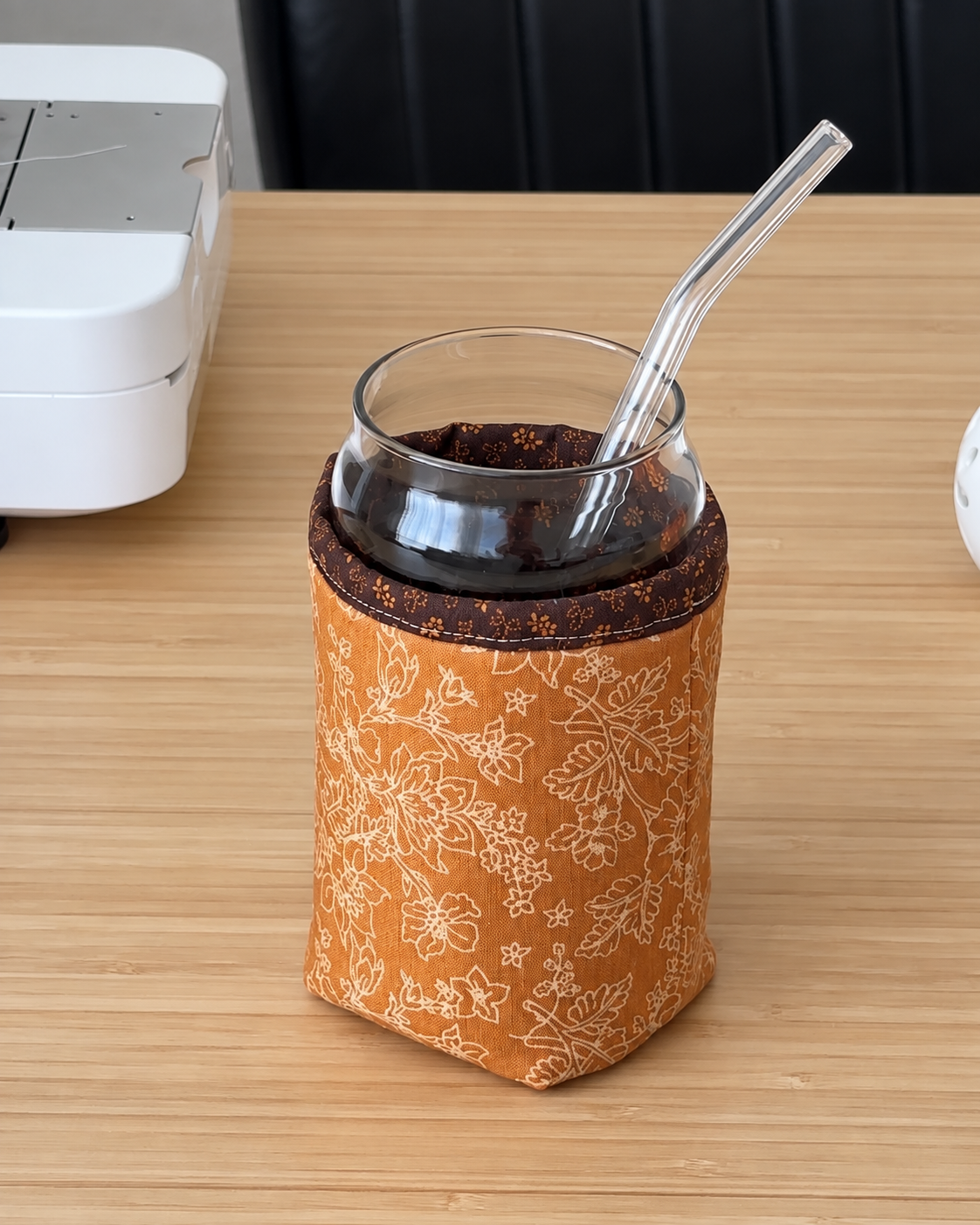 Spiced Harvest Bloom Iced Coffee Cozy