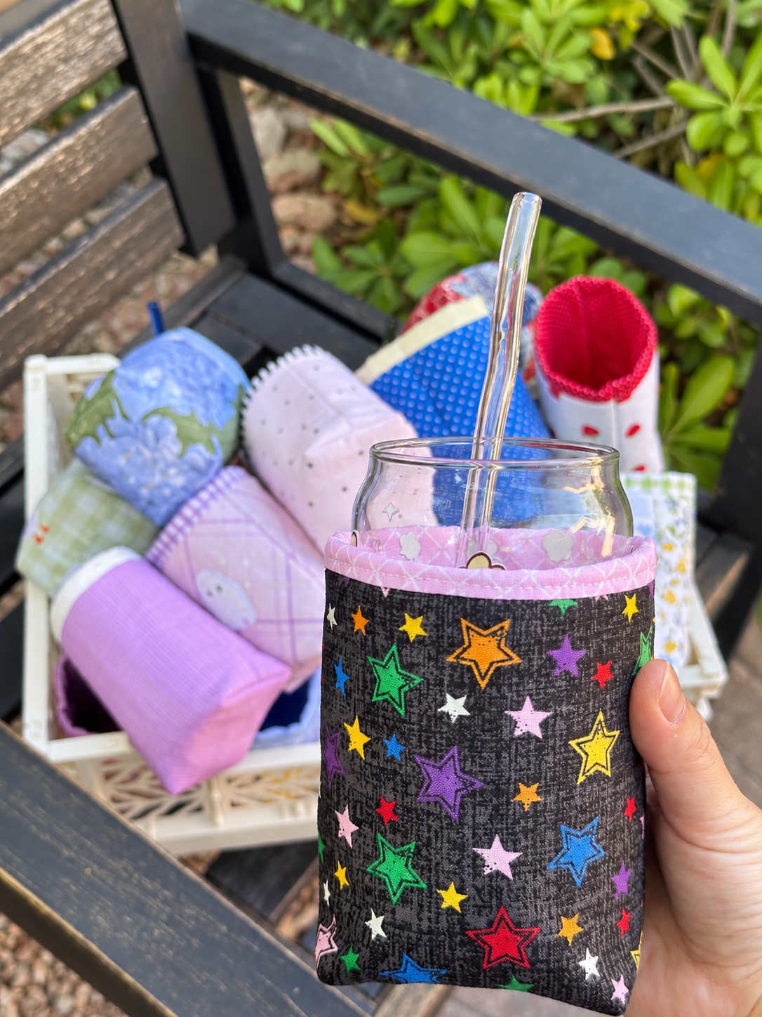 Whimsy Stars Iced Coffee Cozy