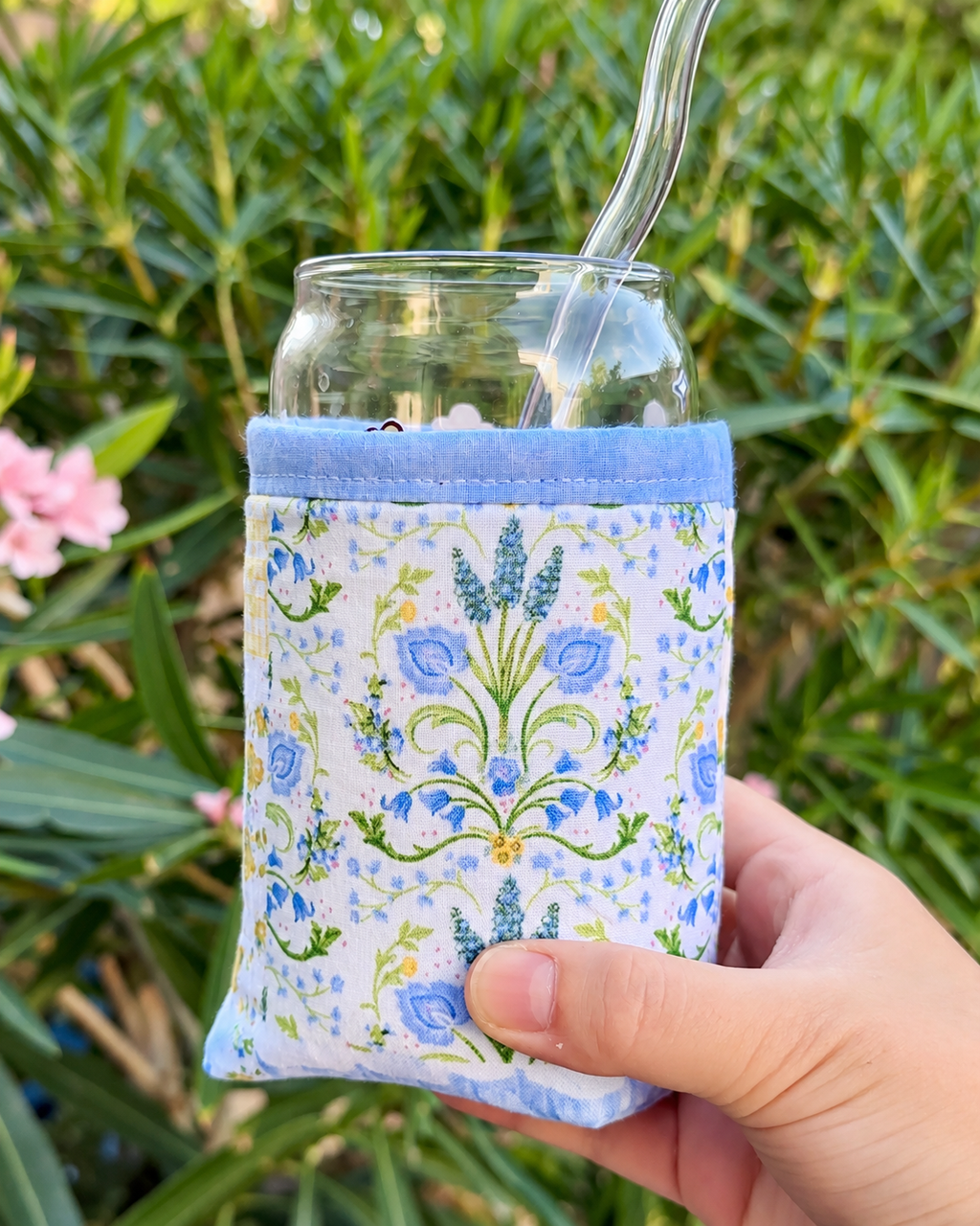 Sunny Garden Patchwork Iced Coffee Cozy