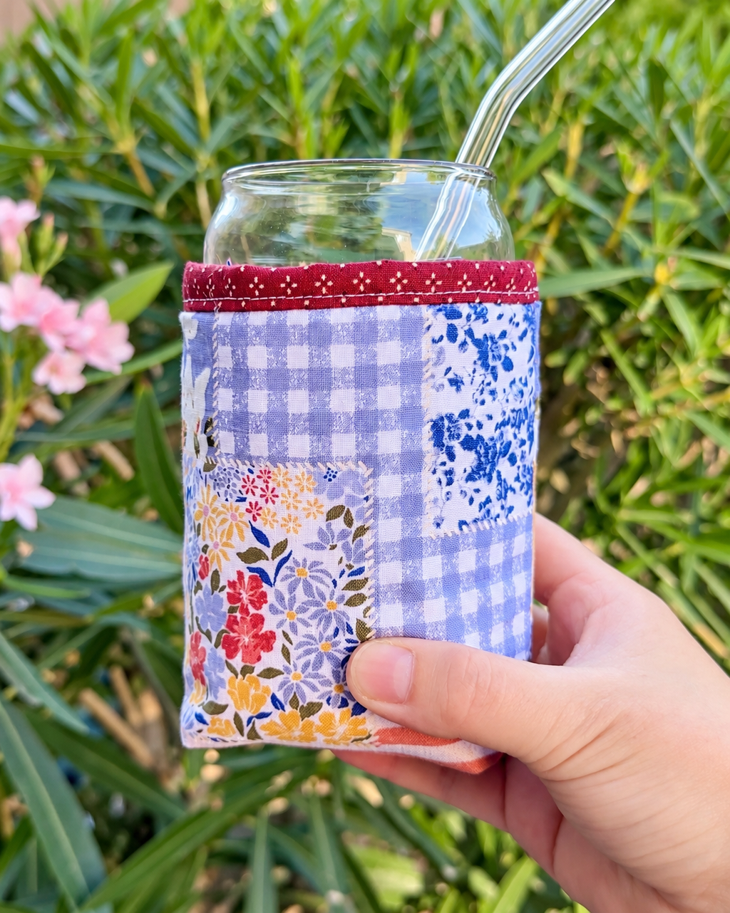 Harvest Garden Patchwork Iced Coffee Cozy