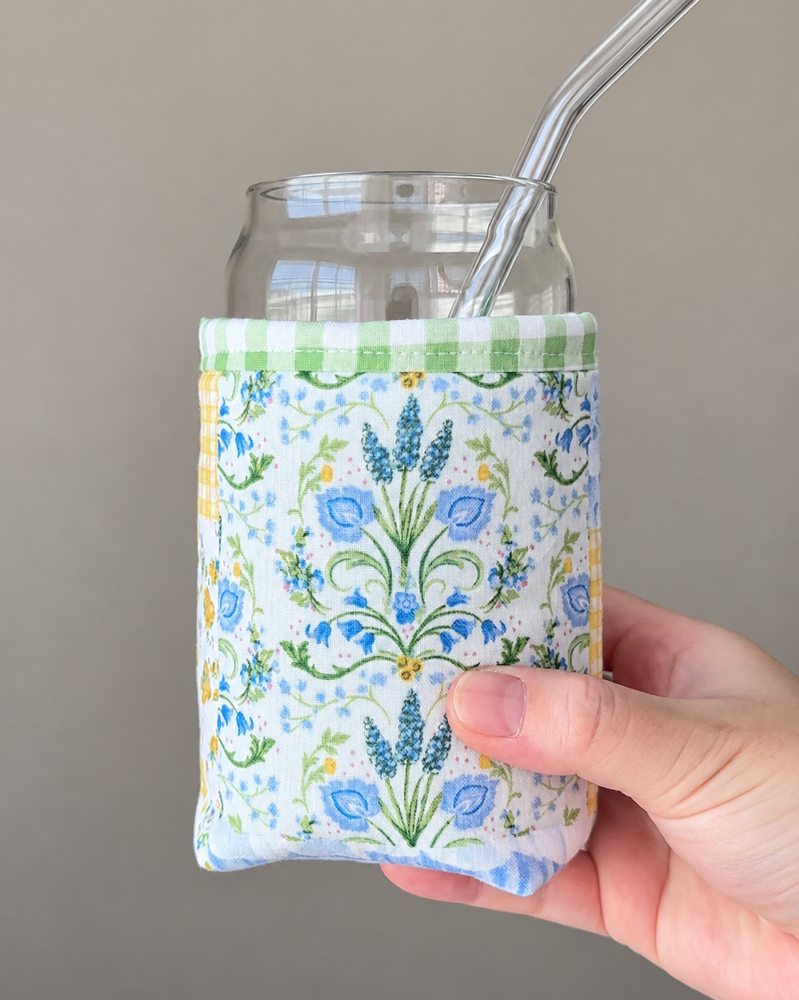 Sunny Garden Patchwork Iced Coffee Cozy