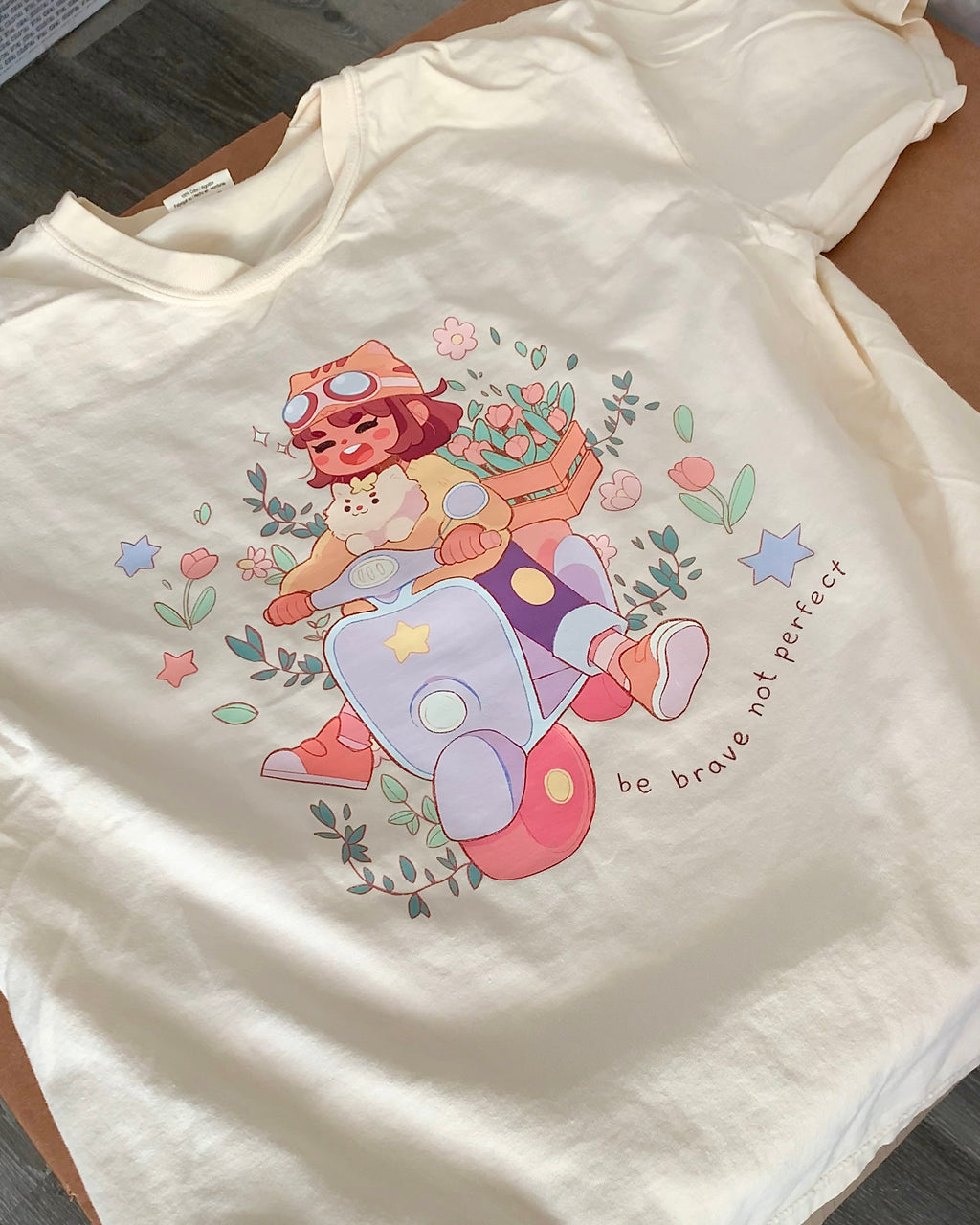 Be Brave, Not Perfect Graphic Tee – Ivory