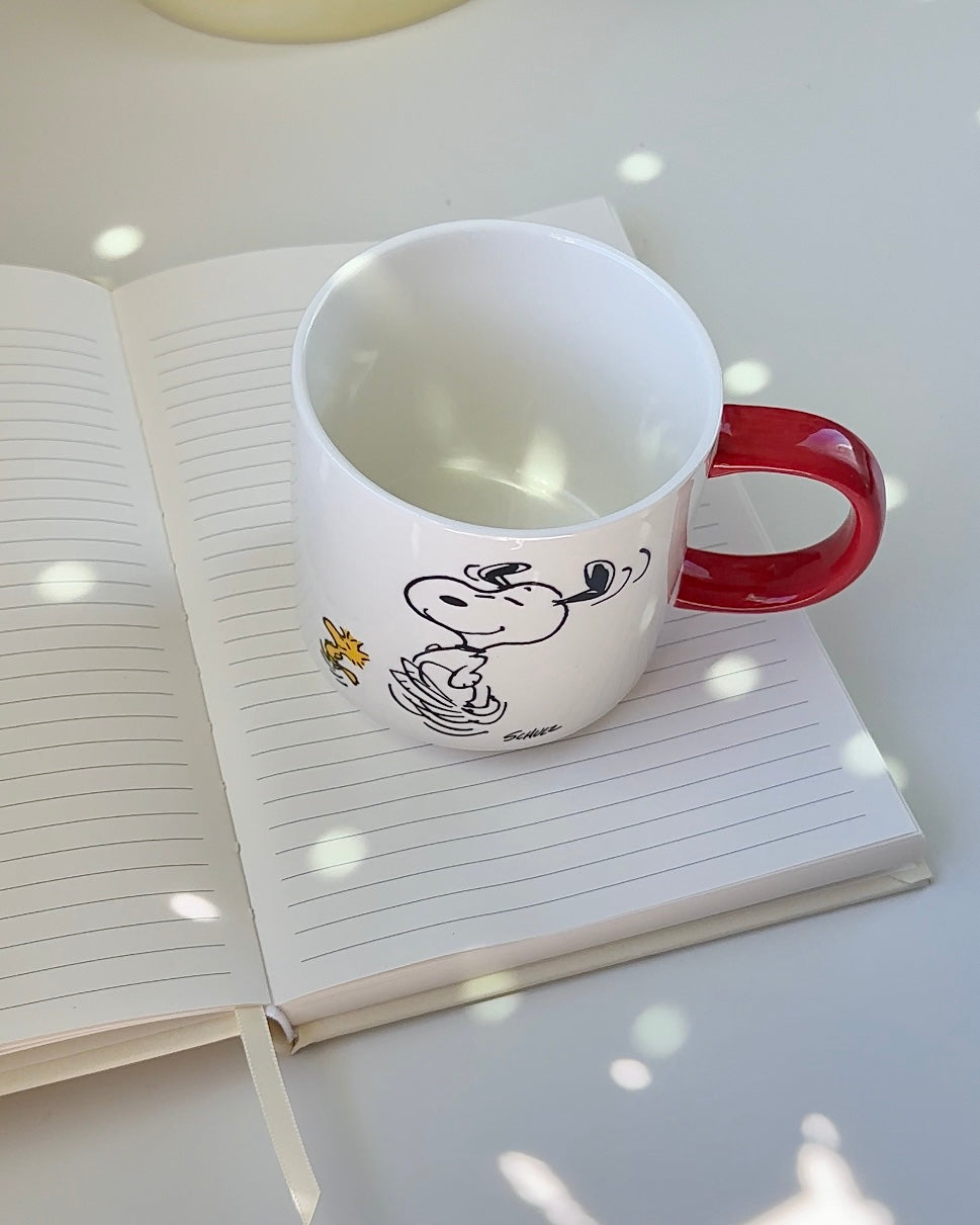 Snoopy “To Dance Is To Live” Mug – Peanuts® Red Handle Coffee Cup Collectible