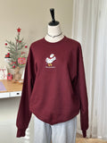 Silly Goose “Doing My Merry Best” Christmas Sweatshirt – Cozy Embroidered Holiday Gift (Burgundy)