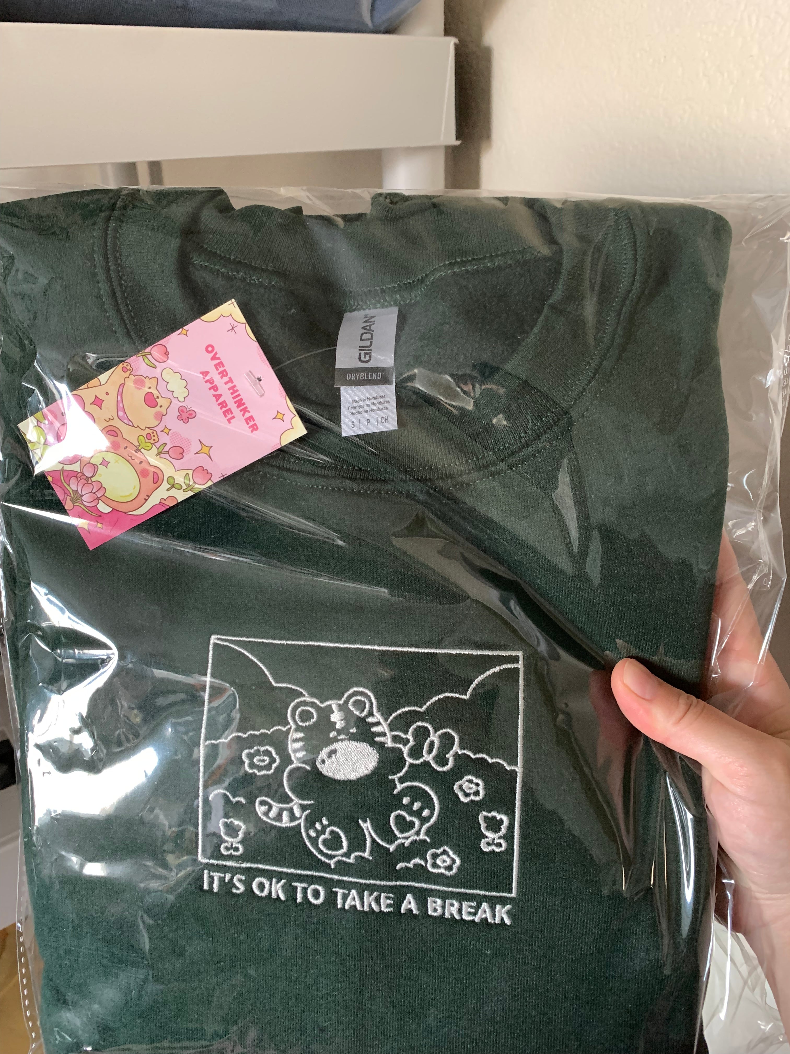 [Studio Sample] It’s OK to Take a Break Sweatshirt – Lightweight Brown Crewneck Gift for Comfort & Self-Care