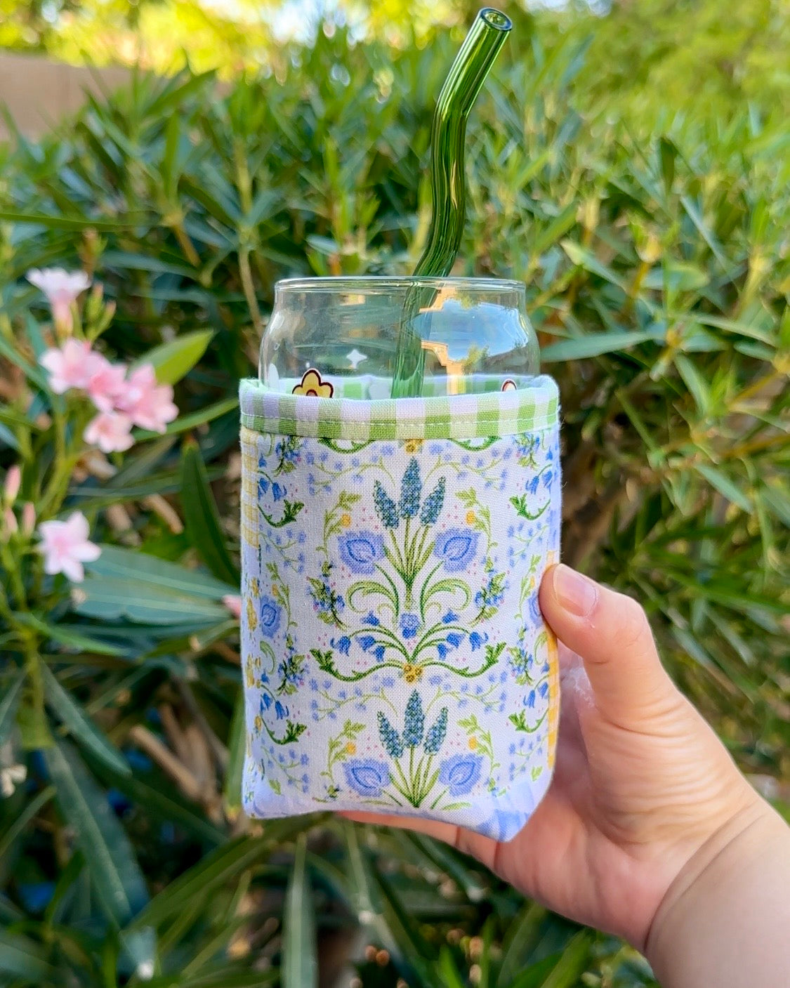 Sunny Garden Patchwork Iced Coffee Cozy