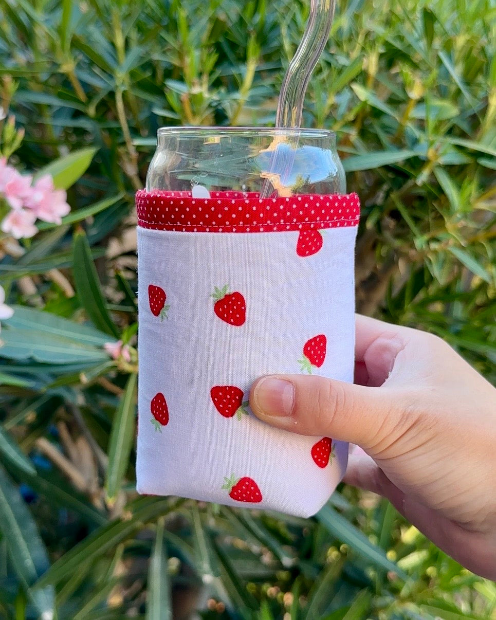 Little Strawberries Iced Coffee Cozy