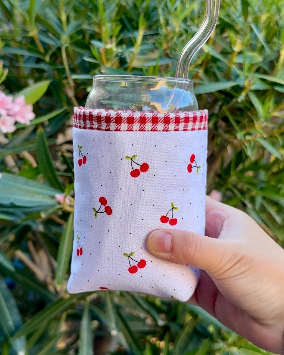 Tiny Red Cherries Iced Coffee Cozy